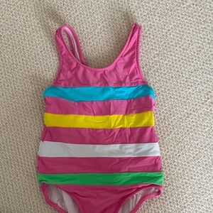 Florence Eiseman Pink Striped Kids Swim One Piece